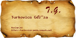 Turkovics Géza névjegykártya